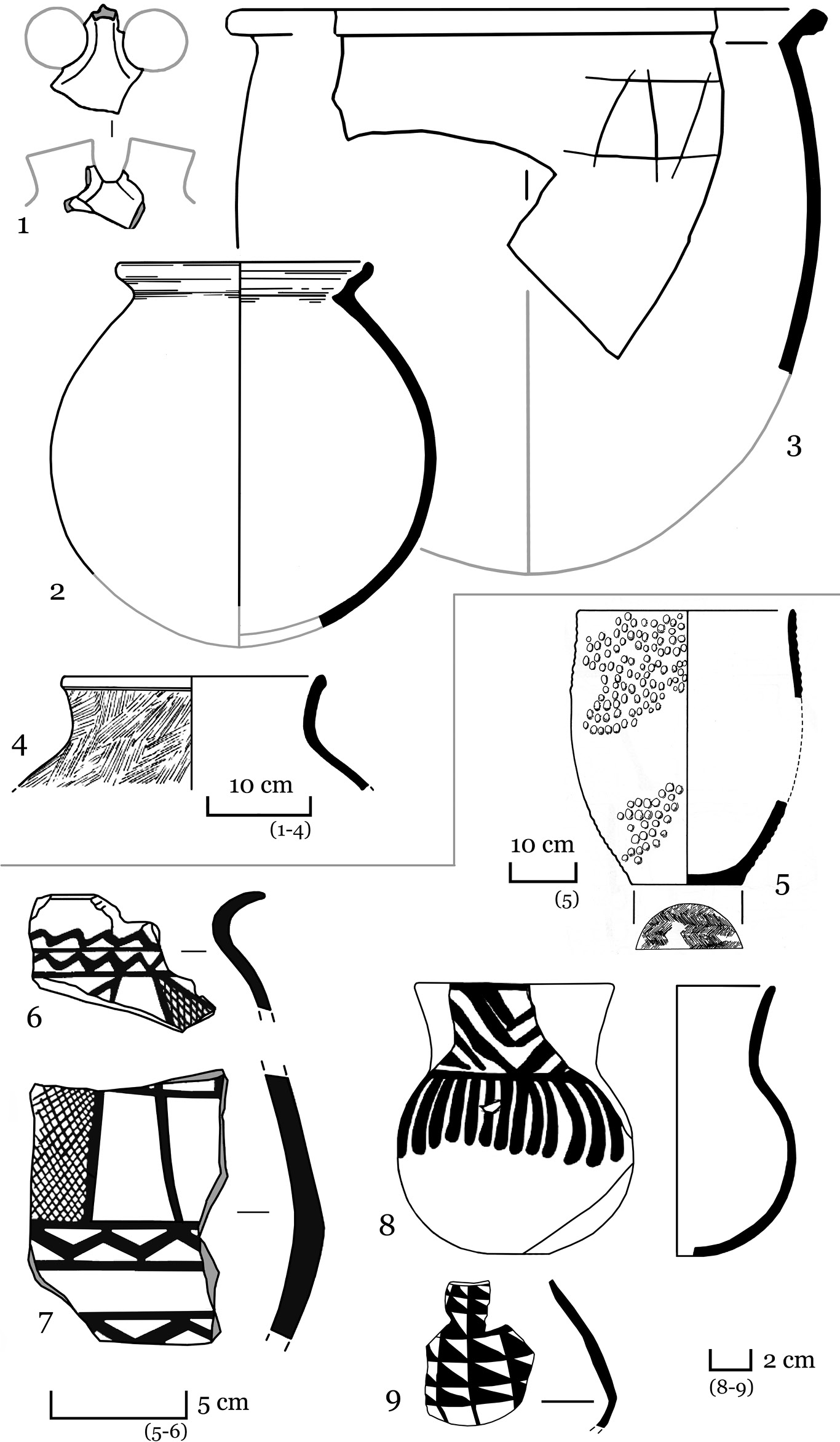 Cone-shaped vase with geometric decoration, Iran, Chalcolithic