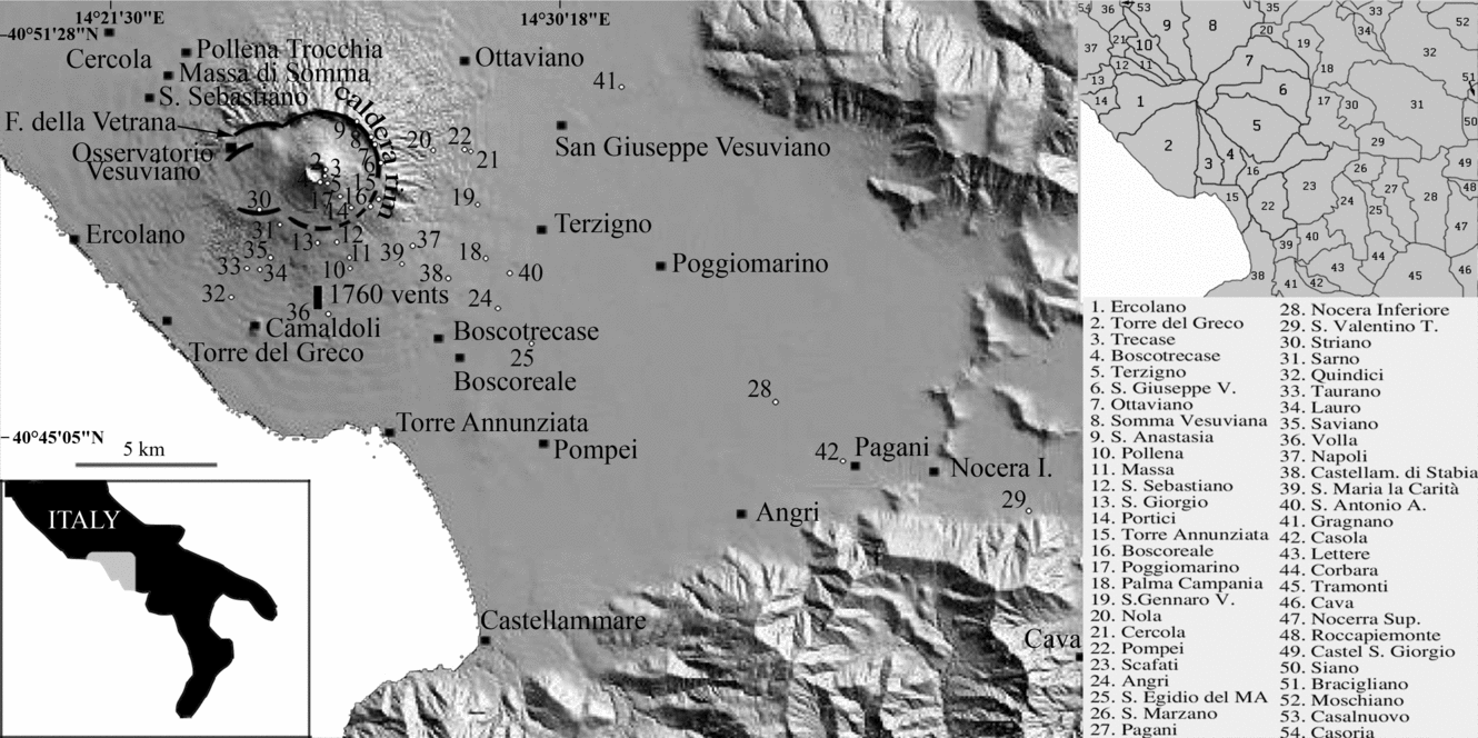 vesuvius italy map