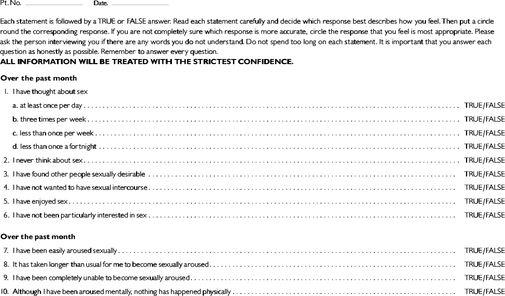 Sexual dysfunction in patients taking conventional antipsychotic