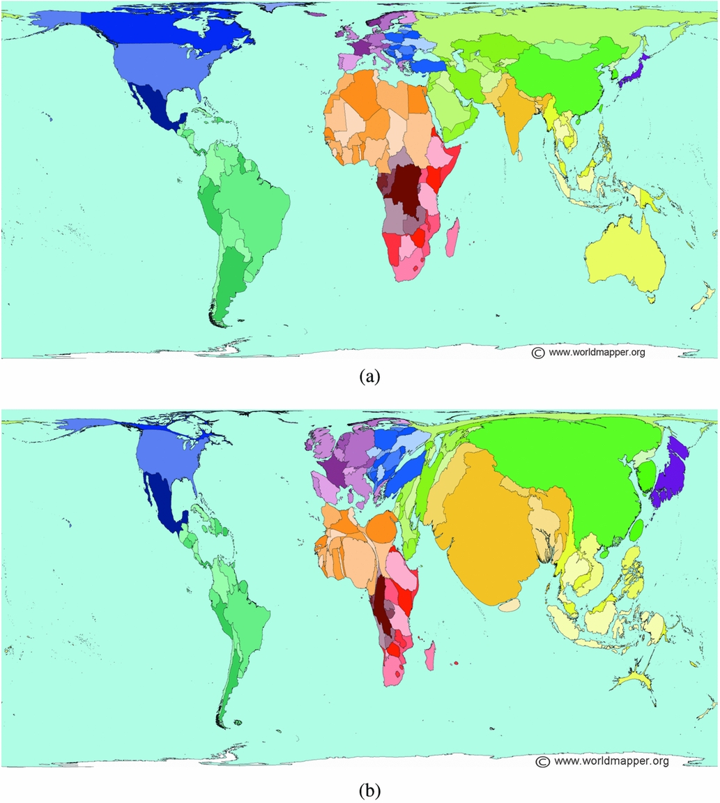 Visualizing phonetic segment frequencies with density-equalizing 