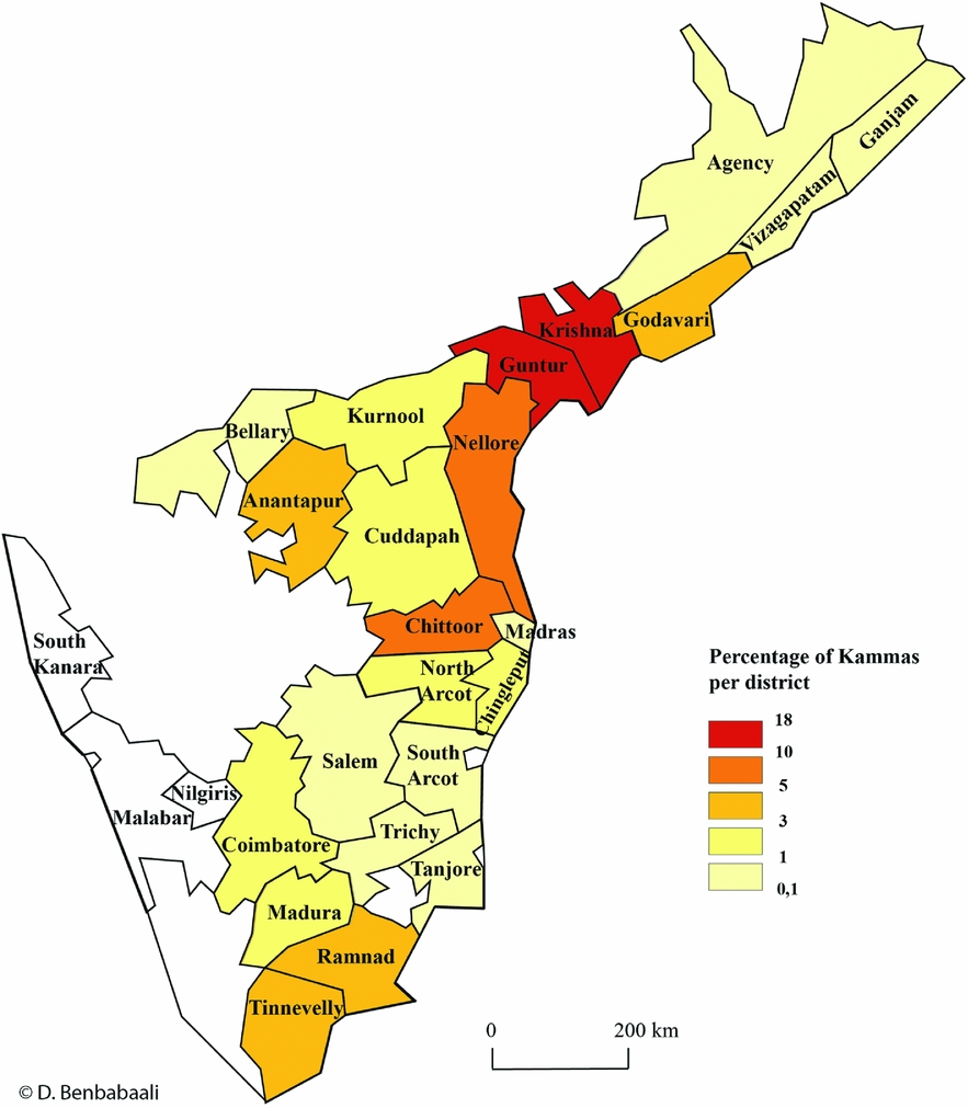 Map of the Madras Presidency - Land and Caste in South India