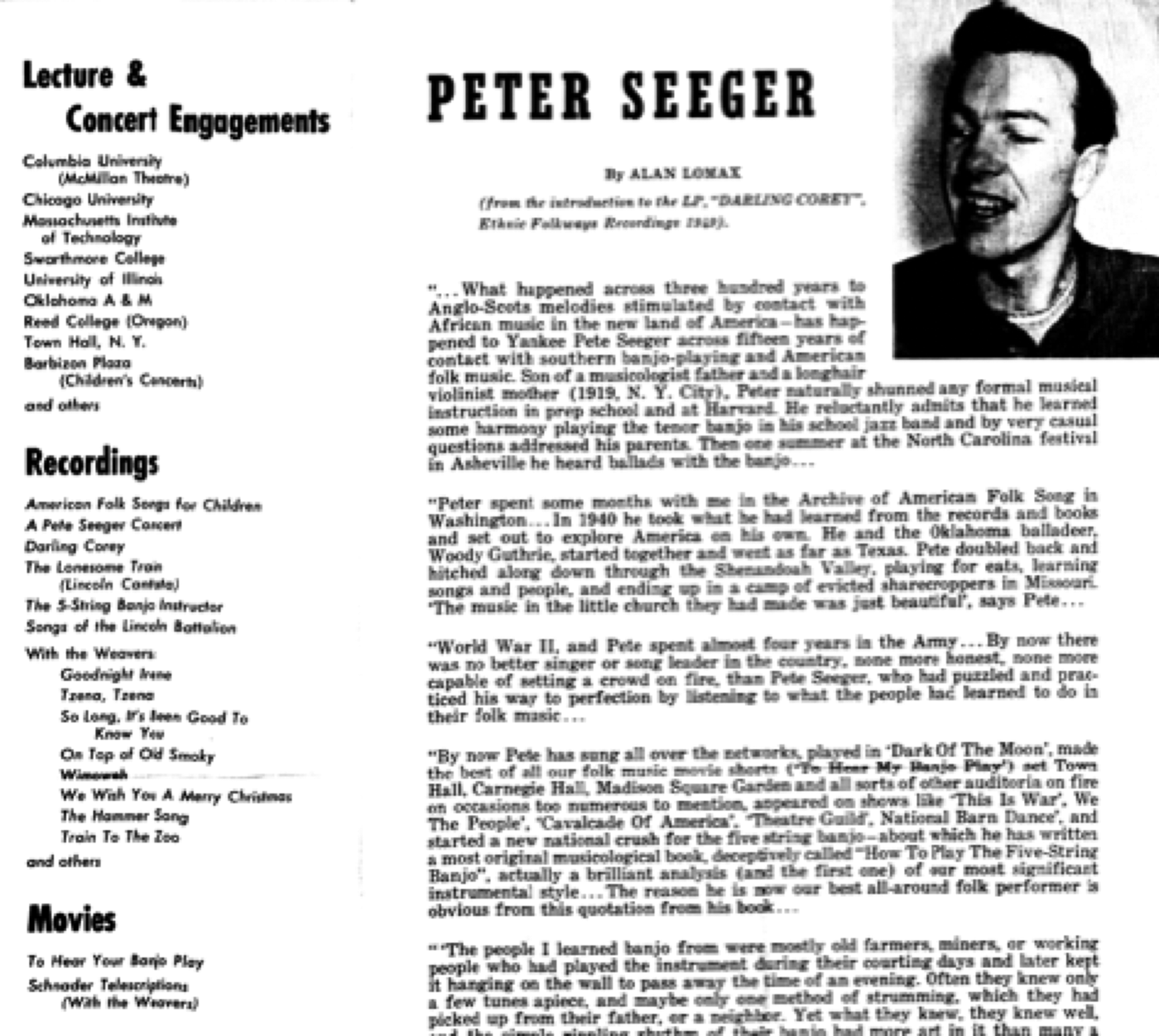 Everybody Makes Up Folksongs Pete Seeger S 1950s College Concerts And The Democratic Potential Of Folk Music Journal Of The Society For American Music Cambridge Core