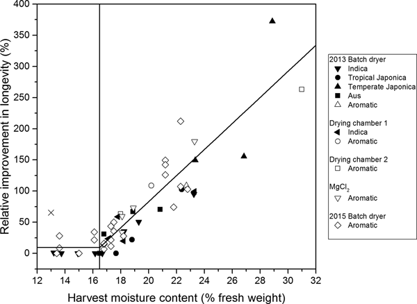 Improvement In Rice Seed Storage Longevity From High