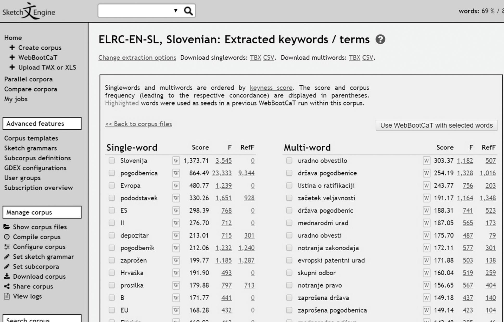 Leveraging Large Corpora For Translation Using Sketch Engine