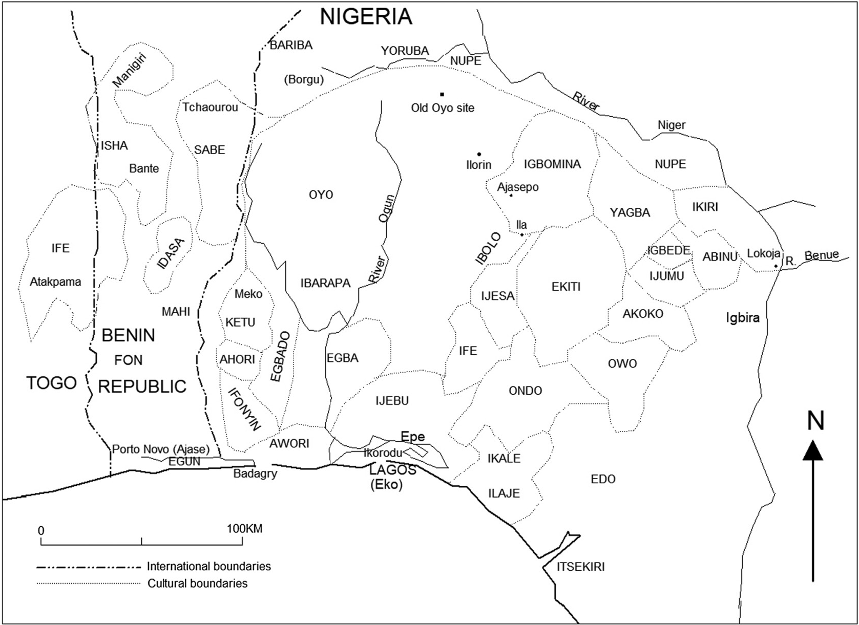 Ancient Yoruba Map