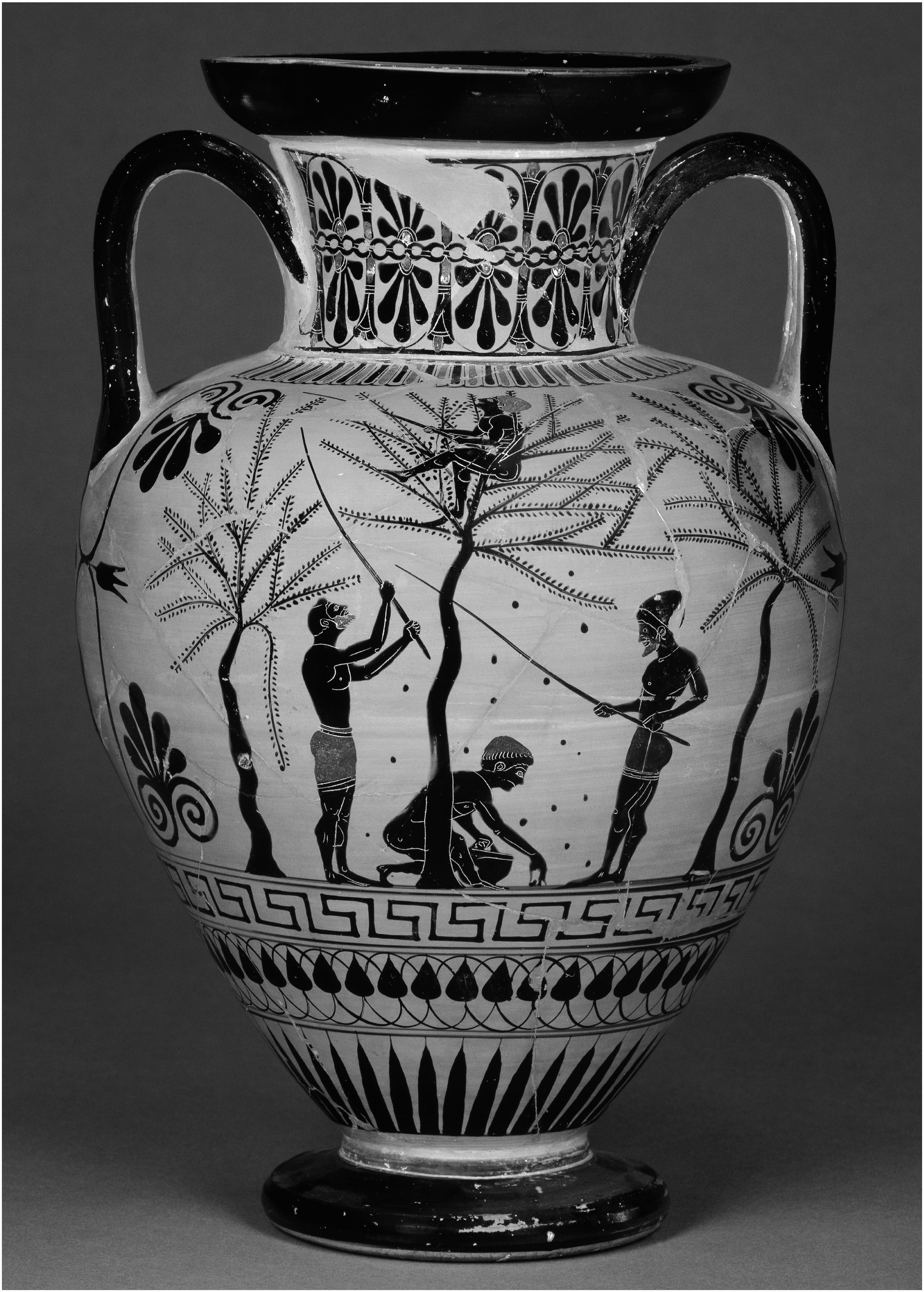 Attic Black Figure Panathenaic Prize Amphora Classical Late 340bc 339bc Archonship Of Theofrastos Ancient Greek Art Ancient Greek Pottery Greek Paintings