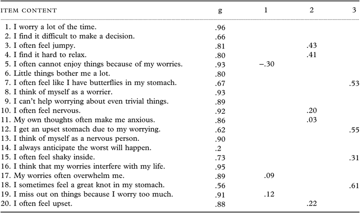 Assessment of anxiety in older adults: psychometric properties and ...