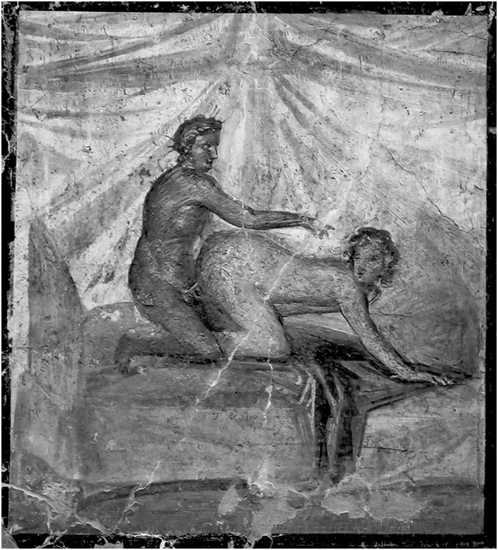 Naked girls on all fours drawing Frescoes Four The Brothel Of Pompeii