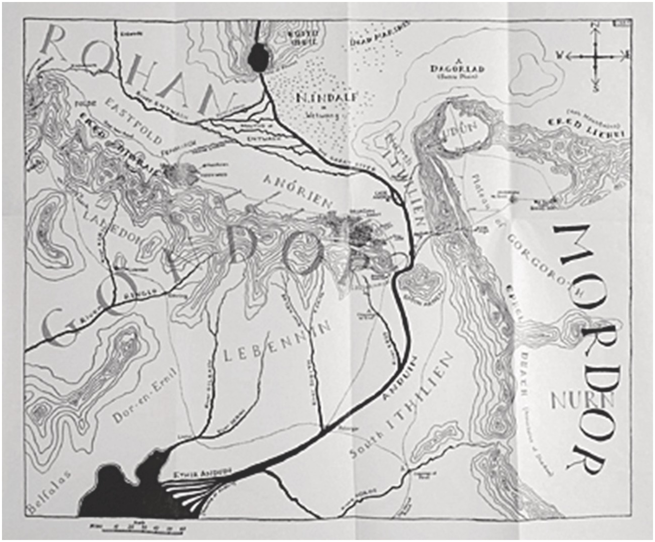 map of Minas Tirith from the Lord of the Rings by JRR Tolkien