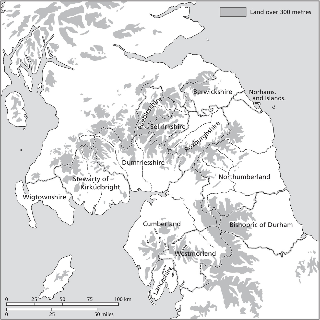 The Debatable Lands Map Part I - England's Northern Frontier