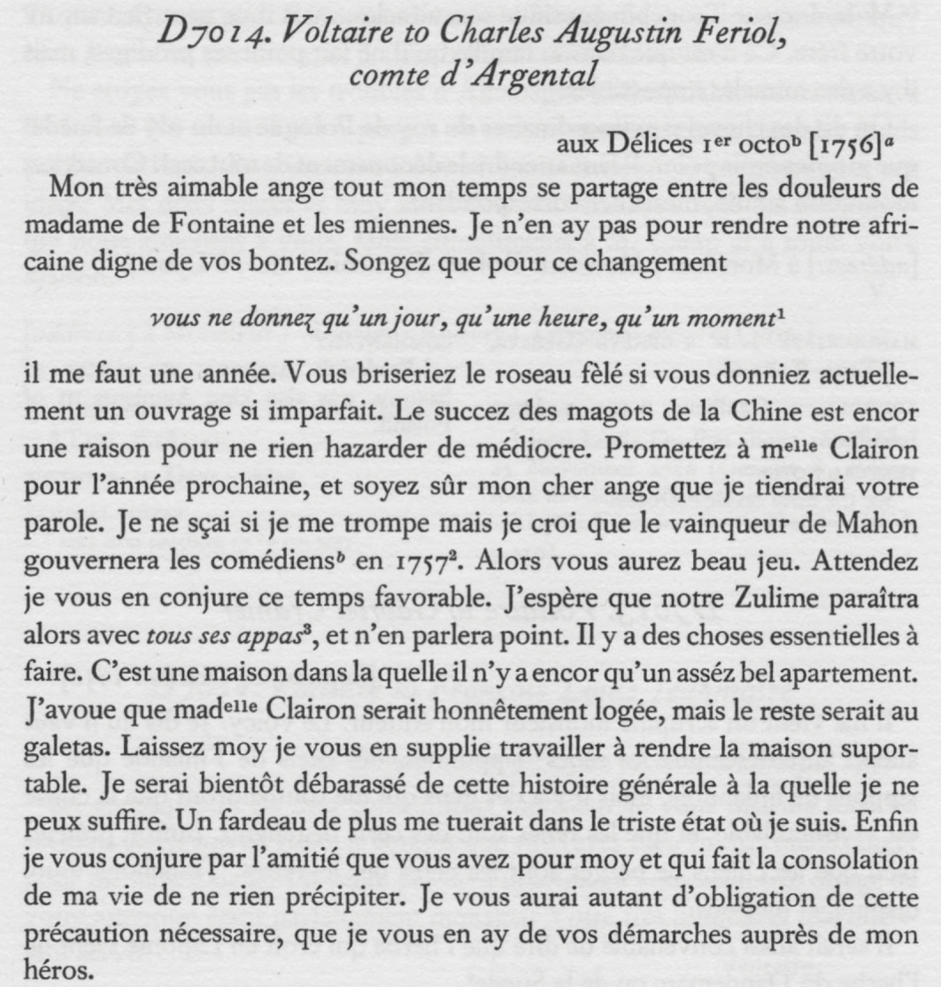 Voltaire S Correspondence Voltaire S Correspondence