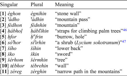 The Broken Plural In Soqotri Bulletin Of The School Of Oriental And African Studies Cambridge Core