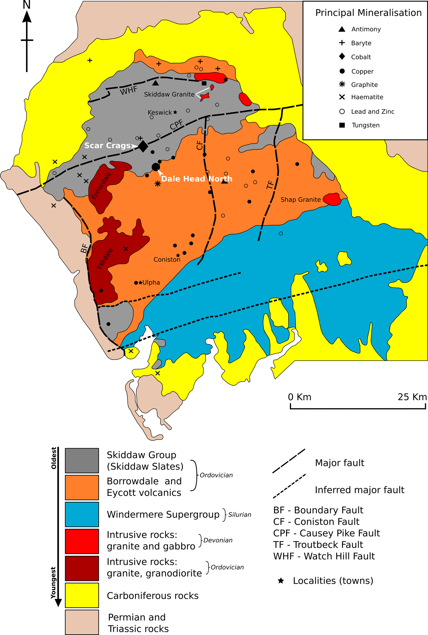 Lake District Geology Map Characterising As–Bi–Co–Cu-Bearing Minerals At Scar Crags And Dale Head  North, Lake District, Uk | Mineralogical Magazine | Cambridge Core