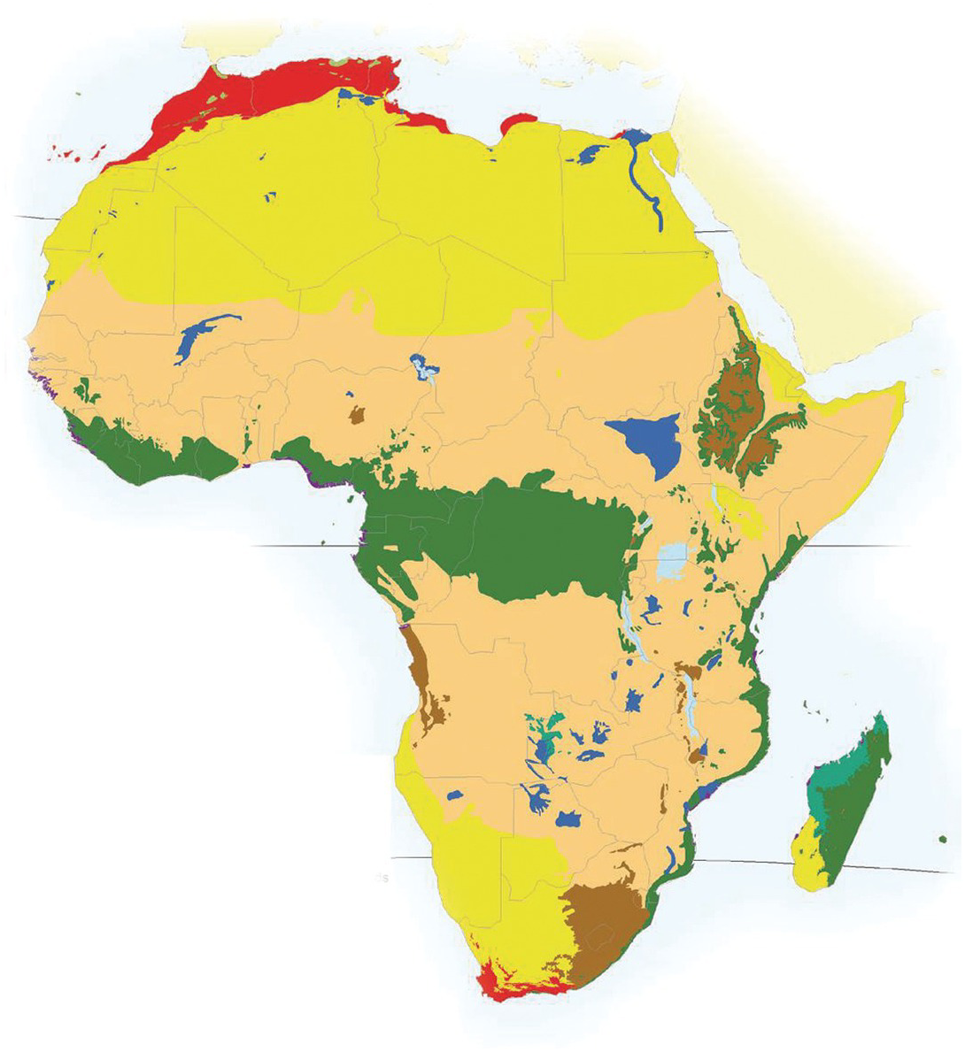 grassland in africa map