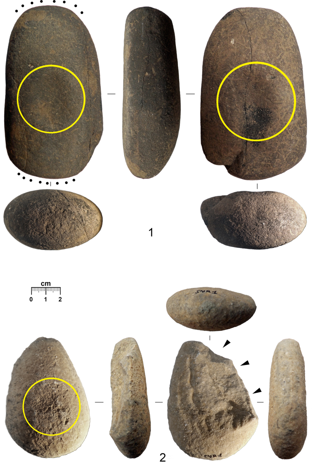 Fig . Sonari: stone artefacts from SNR-. , ,  and