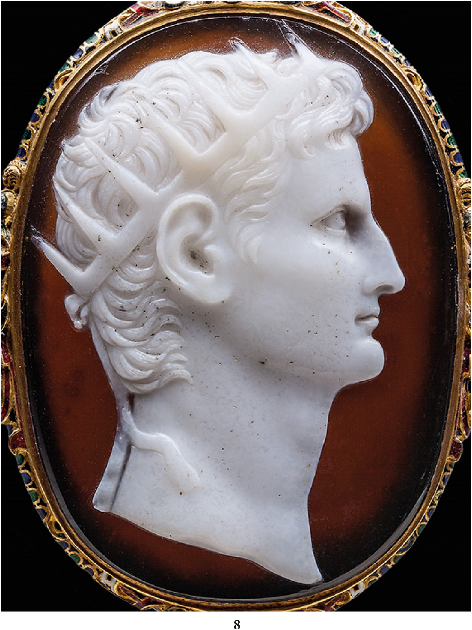 Antique Cameo with Portrait of the Roman Emperor Vespasian