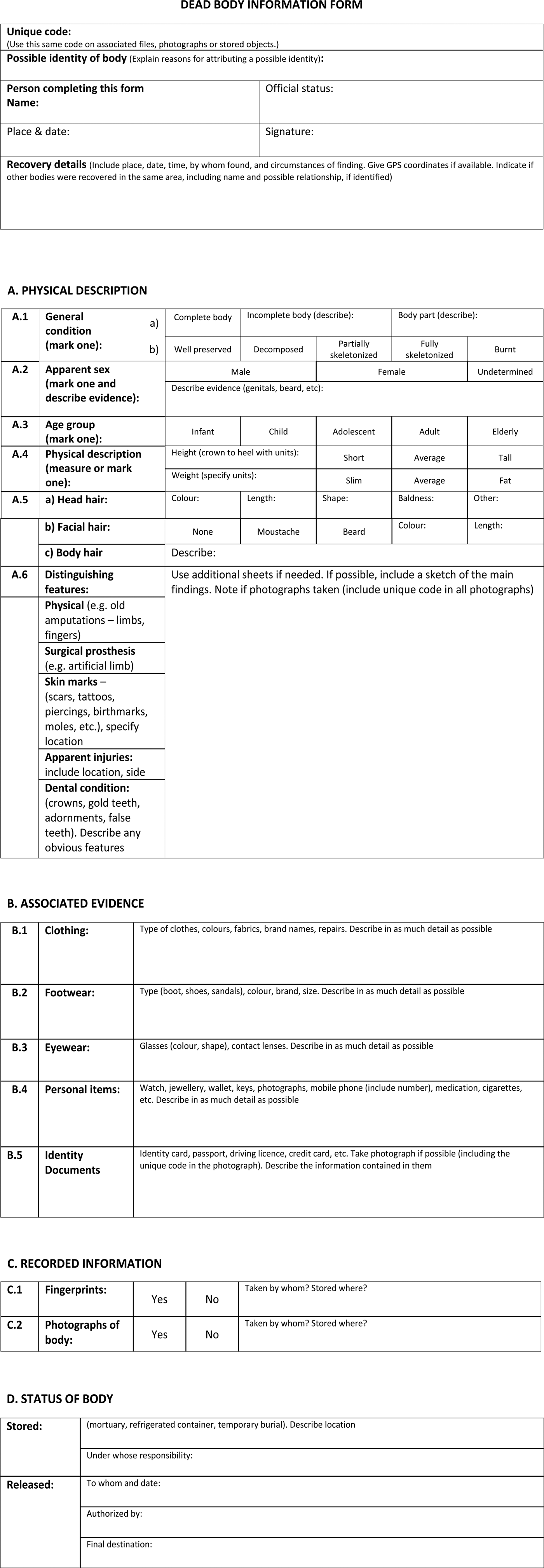 Revised practical guidance for first responders managing the dead after  disasters | International Review of the Red Cross | Cambridge Core