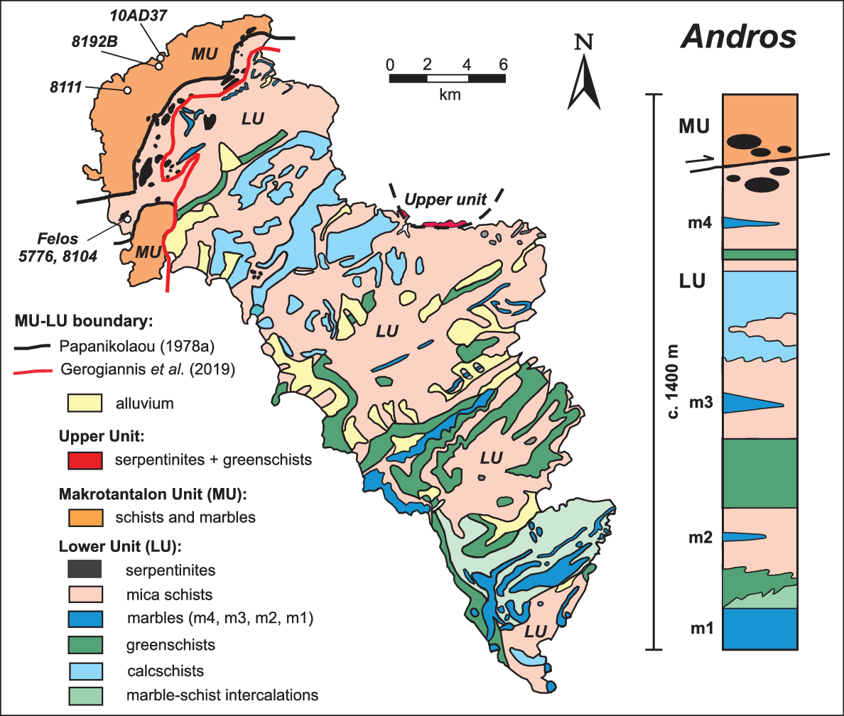 The timing of blueschist-facies metamorphism in the Makrotantalon Unit on  Andros Island, Greece: Cretaceous and Eocene high-pressure/low-temperature  events?, Geological Magazine