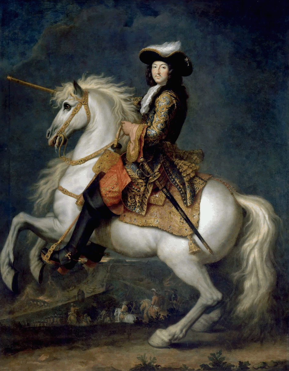 King Louis XIV of France in the costume of the Sun King in the ballet La  Nuit, 1653 (later colouration)
