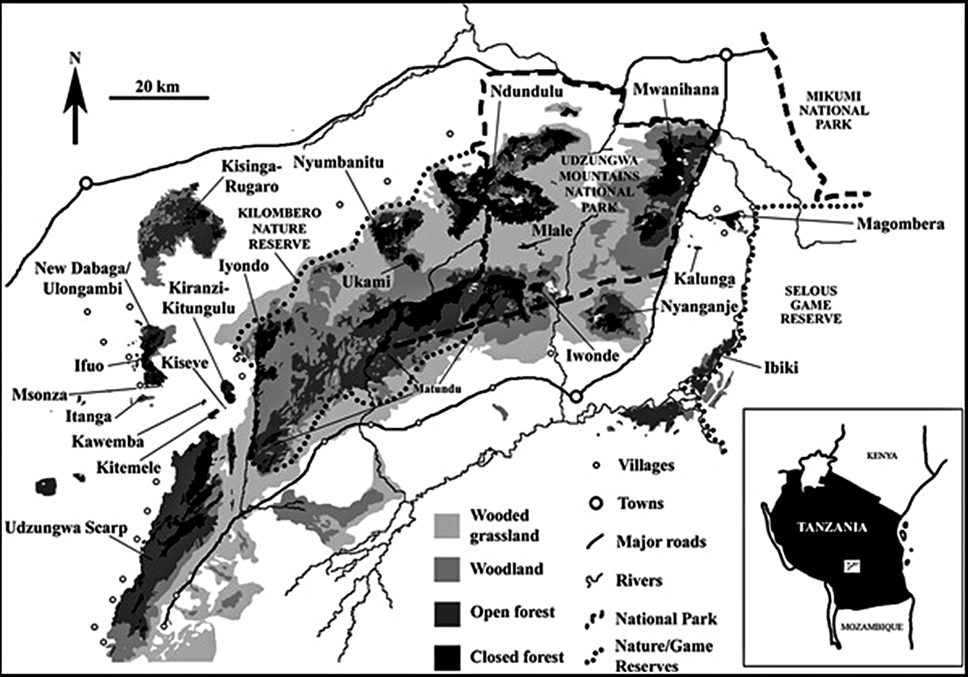 Status and habitat description of the globally threatened Udzungwa