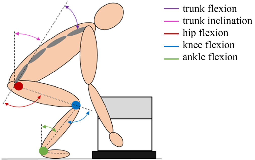 Description of trunk motion. Trunk forward inclination was