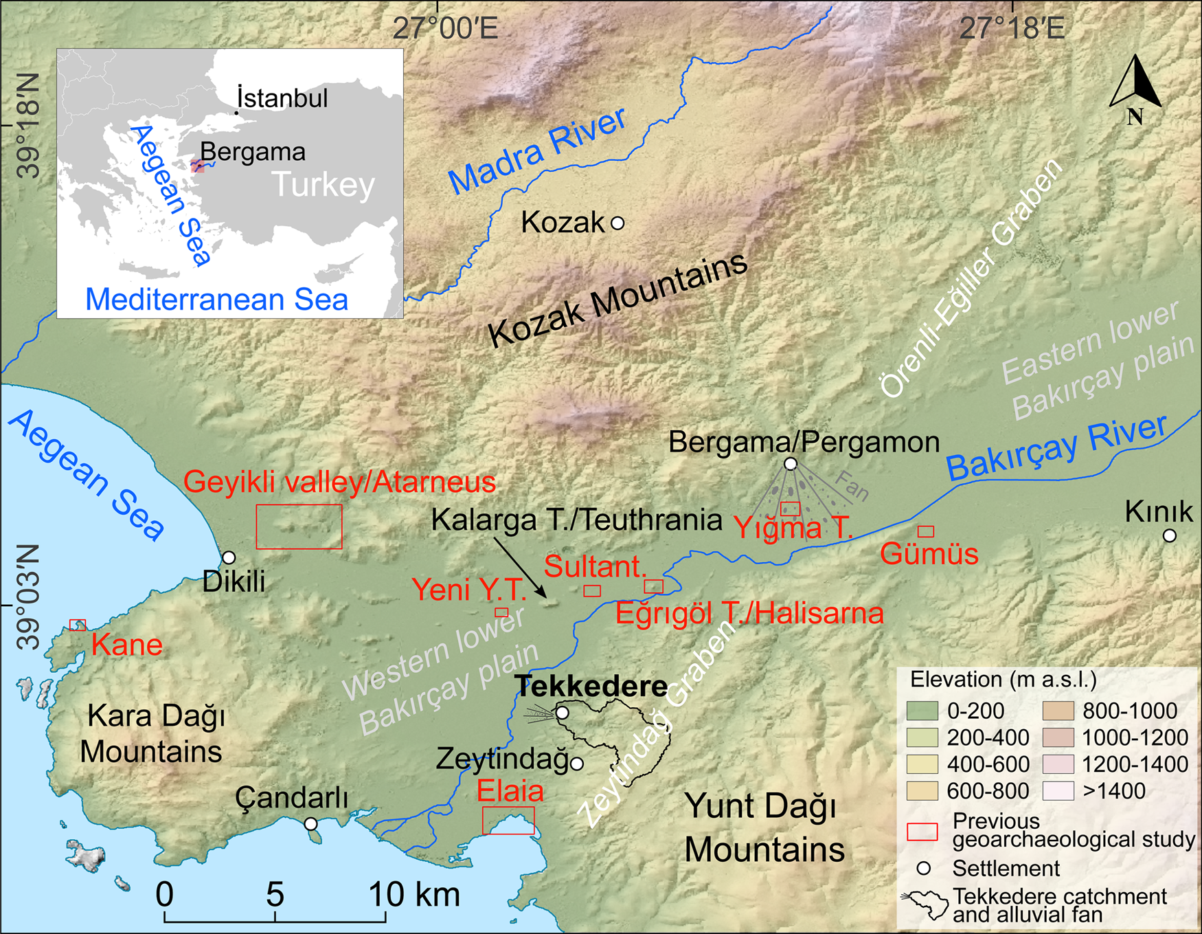 An x-ray fluorescence study of lake sediments from ancient Turkey