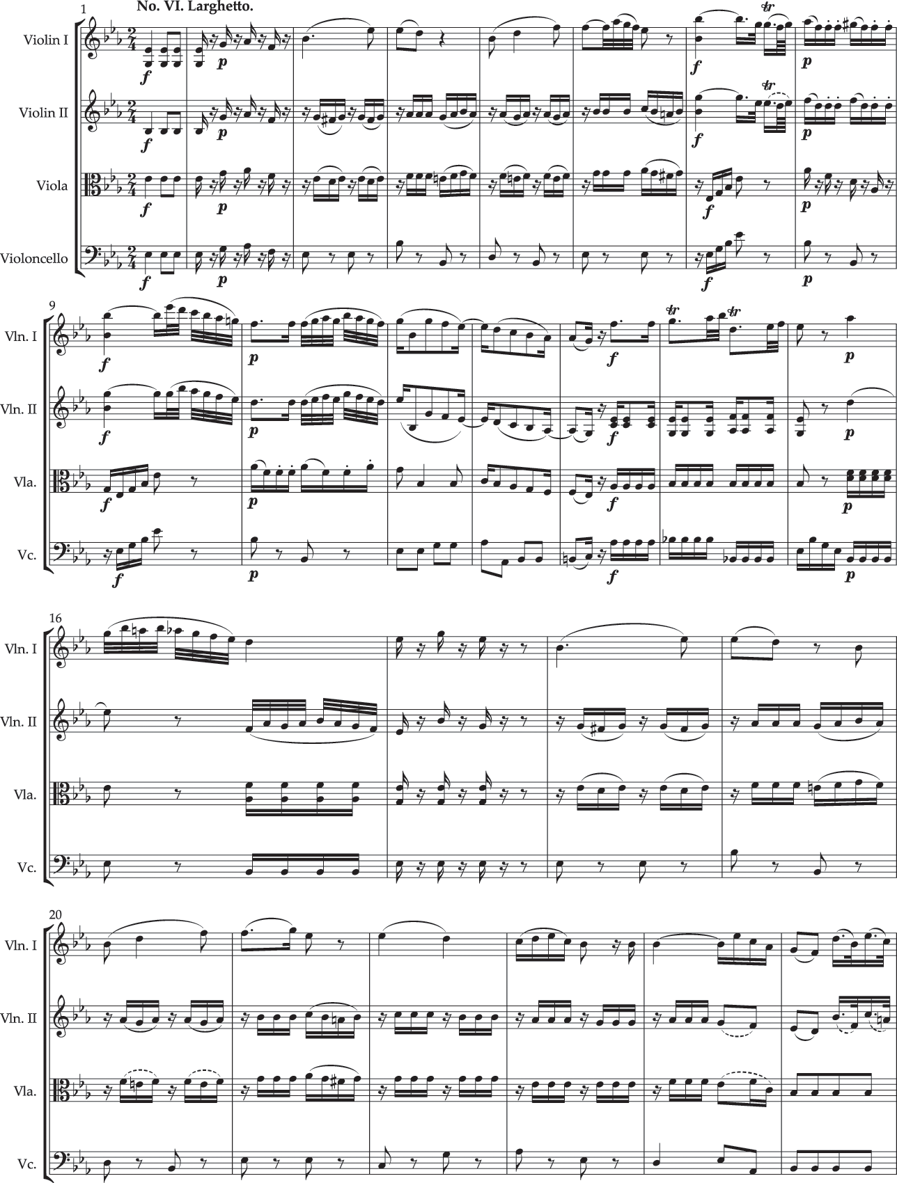 String Quartet in C major, Hob.III:34, Op.20 No.4 – Joseph Haydn Sheet  music for Violin, Viola, Cello (String Quartet)