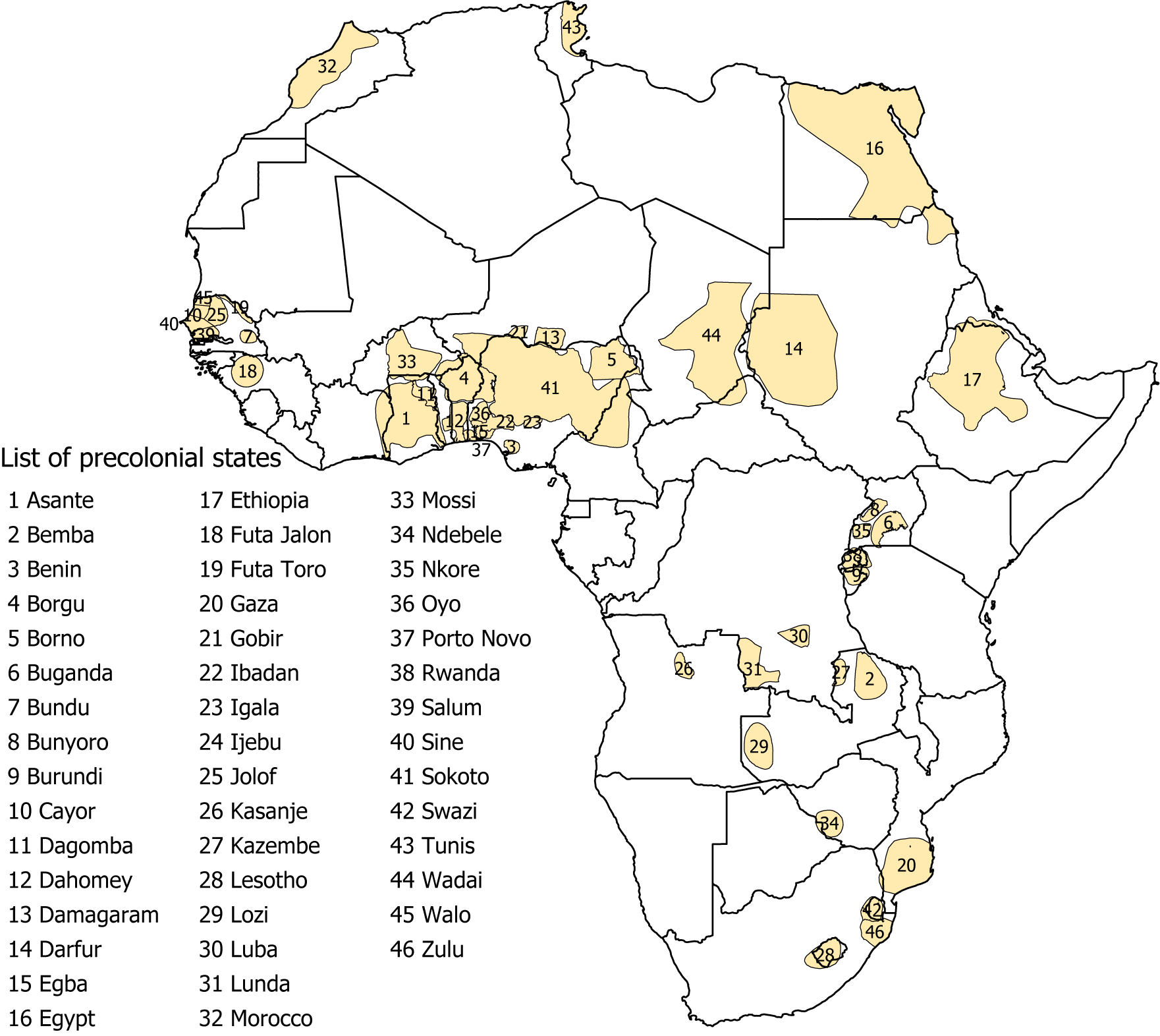 Endogenous Colonial Borders: Precolonial States and Geography in