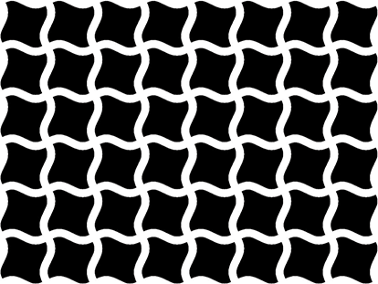 A grid of curved black lines on a white background. Unlike the classic Hermann grid, no illusory gray dots appear at the intersections of the lines.