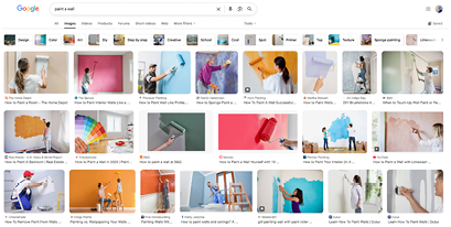 Top 21 images that a Google search gives for “paint a wall”.