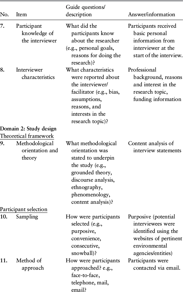 A table presents the details for the research team, study design, and analysis. See long description.