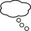 An icon depicting a thought cloud bubble.