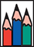 An icon showing three sharpened wooden pencils of different sizes placed vertically inside a vertical rectangle.