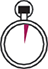 An icon of a stopwatch showing two minutes, indicated by a shaded area.