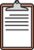 An icon of a clipboard with a paper pinned to it.