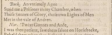 Image of a passage from F Henry VIII, showing place names requiring regularization and modernization.