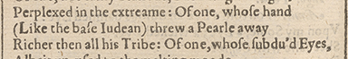 Image of a passage from F Othello, showing the reading ‘Like the base Iudean’.