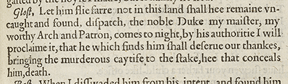 Image of a passage from Q King Lear, showing verse set as prose.