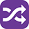 An icon depicting two parallel, right-pointing arrows that switch trajectories midway.