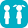 An icon with two simple drawings representing a young girl and a young boy.