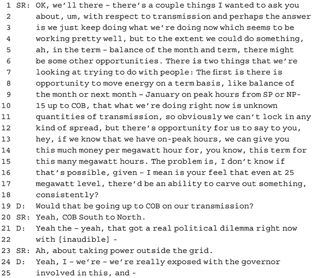 An extract of a phone conversation. See long description.
