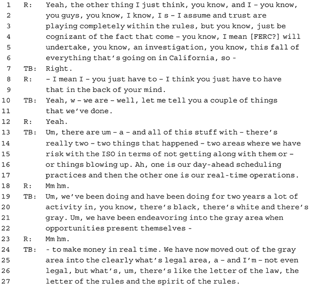 An extract of a phone conversation. See long description.
