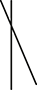 two grey vertical lines, one of them slightly angled inwards, the two lines crossing towards the top.