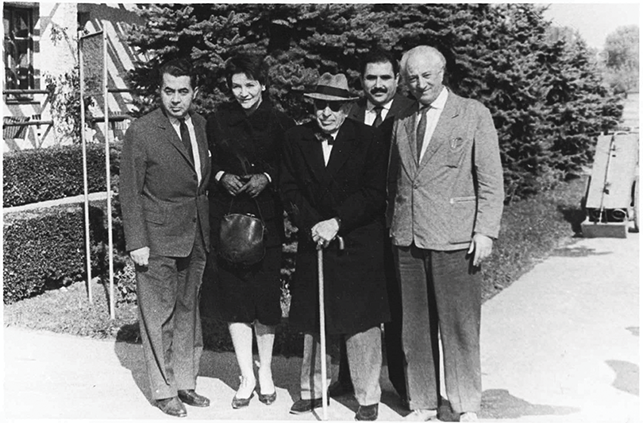 Ljubica Marić photographed with Igor Stravinsky in October 1961 in Belgrade. See long description.