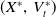 left parenthesis upper X Superscript asterisk Baseline comma upper V Subscript t Superscript asterisk Baseline right parenthesis