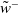 w overtilde Superscript minus