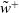 w overtilde Superscript plus
