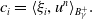 c Subscript i Baseline equals left angle bracket xi Subscript i Baseline comma u Superscript n Baseline right angle bracket Subscript upper B Sub Subscript gamma Sub Superscript plus Subscript Baseline period