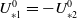 upper U Subscript asterisk 1 Superscript 0 Baseline equals minus upper U Subscript asterisk 2 Superscript 0