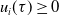 u Subscript i Baseline left parenthesis tau right parenthesis greater than or equals 0